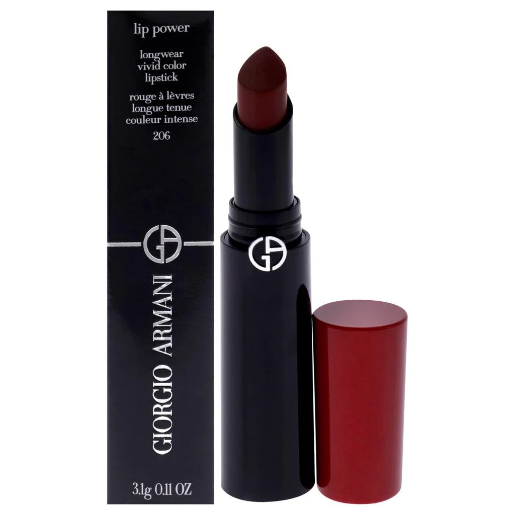 商品Giorgio Armani|Lip Power Longwear Vivid Color Lipstick - 206 Cedar by Giorgio Armani for Women - 0.11 oz Lipstick,价格¥329,第4张图片详细描述