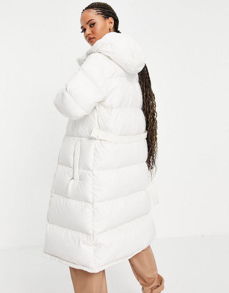 商品The North Face|The North Face Nuptse Belted parka jacket in white,价格¥3115,第4张图片详细描述