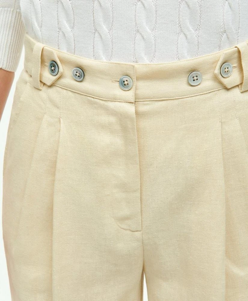 商品Brooks Brothers|Linen Wide Leg Pleated Pants,价格¥742,第4张图片详细描述
