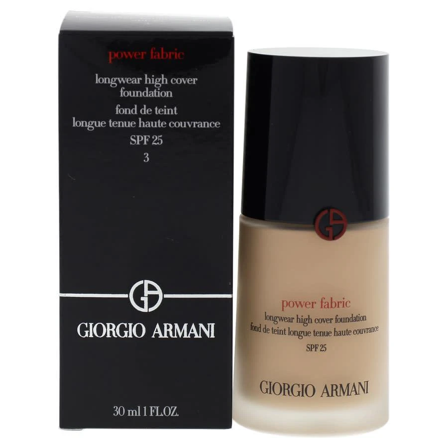 商品Giorgio Armani|Power Fabric Longwear High Cover Foundation SPF 25 - 03 by Giorgio Armani for Women - 1 oz Foundation,价格¥452,第1张图片