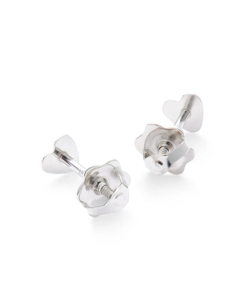 Children's Tiny Heart Stud Earrings in 14K White Gold 商品