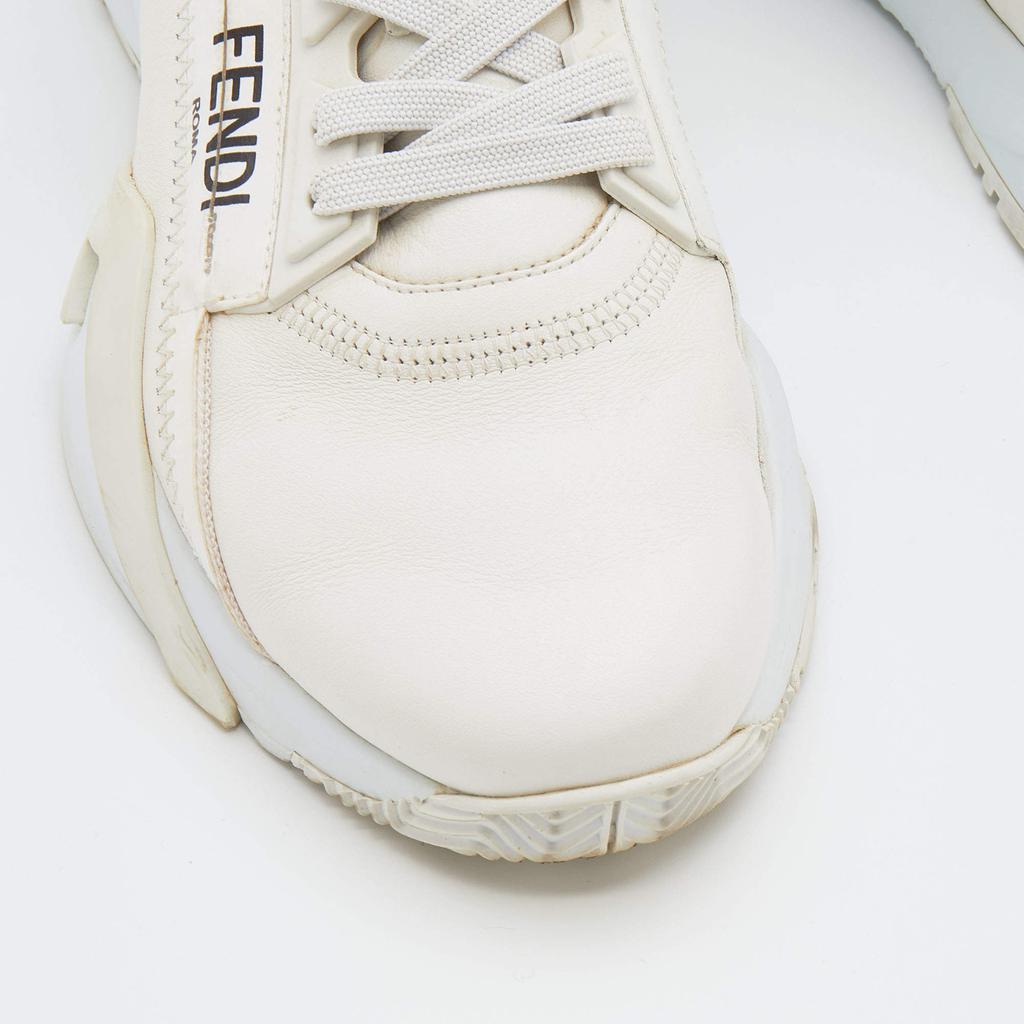 Fendi Off White Leather Fendi Flow Sneakers Size 38.5商品第7张图片规格展示