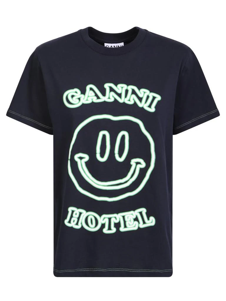 商品Ganni|GANNI GANNI HOTEL T-SHIRT WITH SMILE PRINT BY GANNI,价格¥781,第1张图片