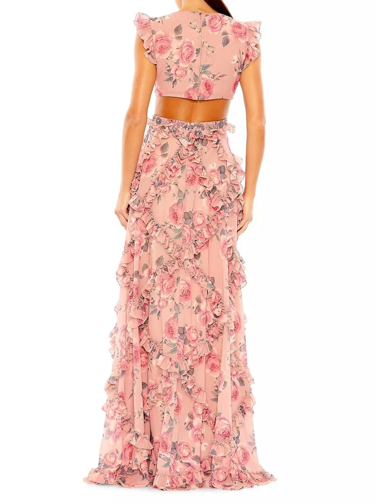 商品Mac Duggal|Floral Chiffon Cut-Out Gown,价格¥4481,第3张图片详细描述