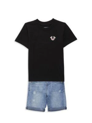 商品True Religion|Baby Boy's 2-Piece Logo Tee & Denim Shorts Set,价格¥159,第1张图片