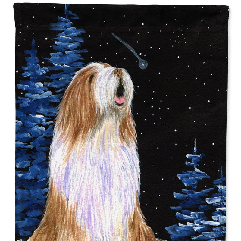 商品Caroline's Treasures|Starry Night Bearded Collie Garden Flag 2-Sided 2-Ply,价格¥136,第1张图片