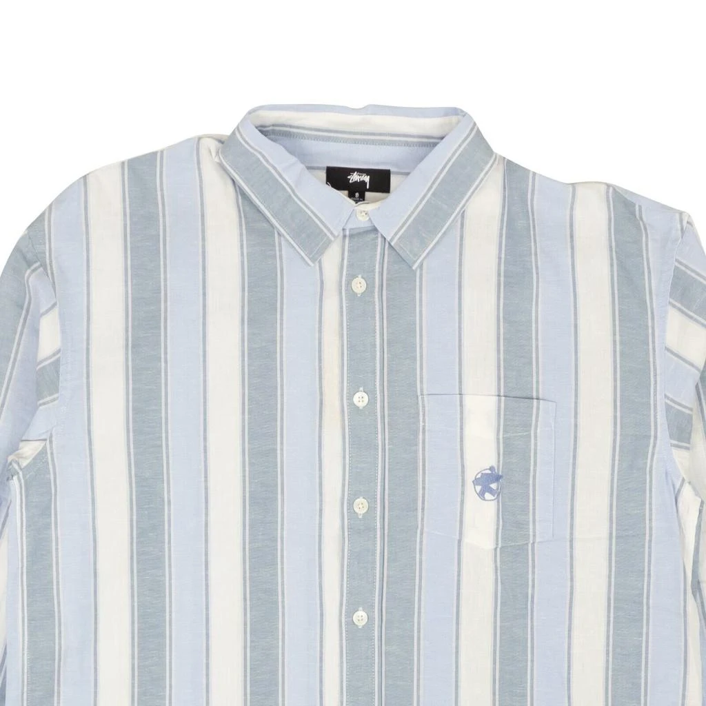商品STUSSY|Blue Cotton Wide Stripe Button Down Shirt,价格¥747,第3张图片详细描述