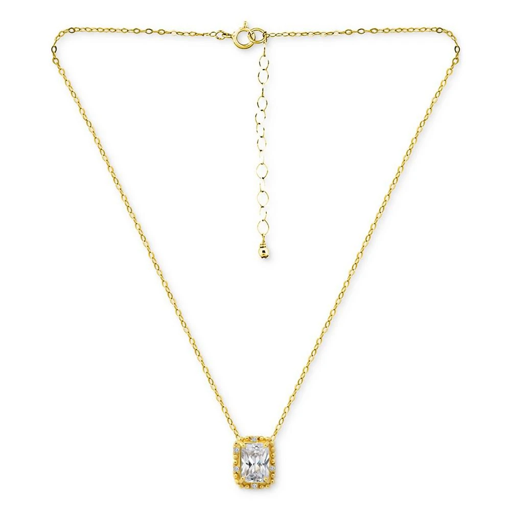 商品Giani Bernini|Cubic Zirconia Bead Frame Pendant Necklace in 18k Gold-Plated Sterling Silver, 16" + 2" extender, Created for Macy's,价格¥558,第3张图片详细描述