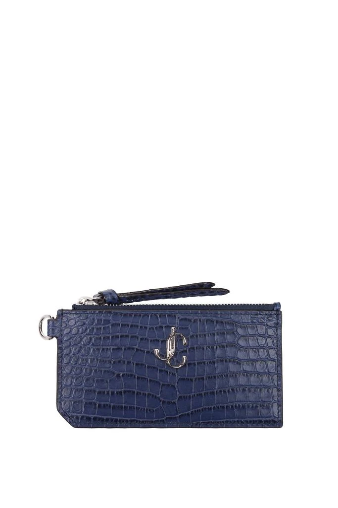 商品Jimmy Choo|Document holders Leather Blue Denim,价格¥886,第1张图片