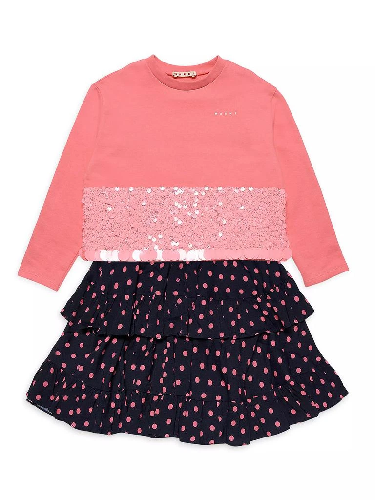 商品Marni|Little Girl's & Girl's Polka Dot Ruffle Skirt,价格¥565,第2张图片详细描述