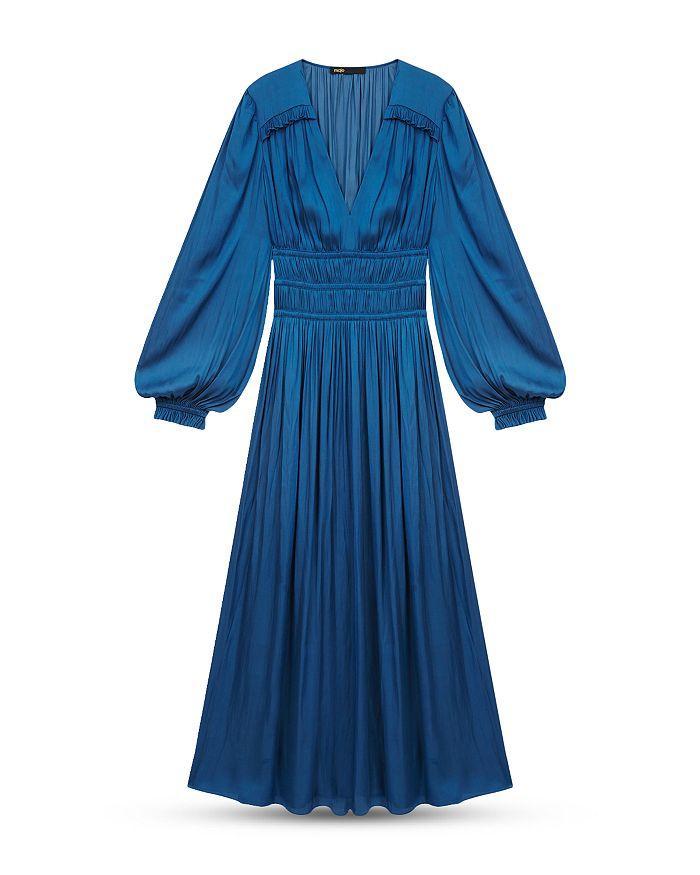商品Maje|Riannette Smocked Midi Dress,价格¥2831,第5张图片详细描述