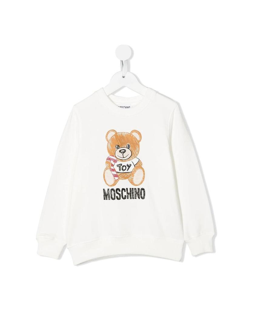 商品Moschino|Kids White Teddy Bear Cotton Sweatshirt,价格¥889,第1张图片