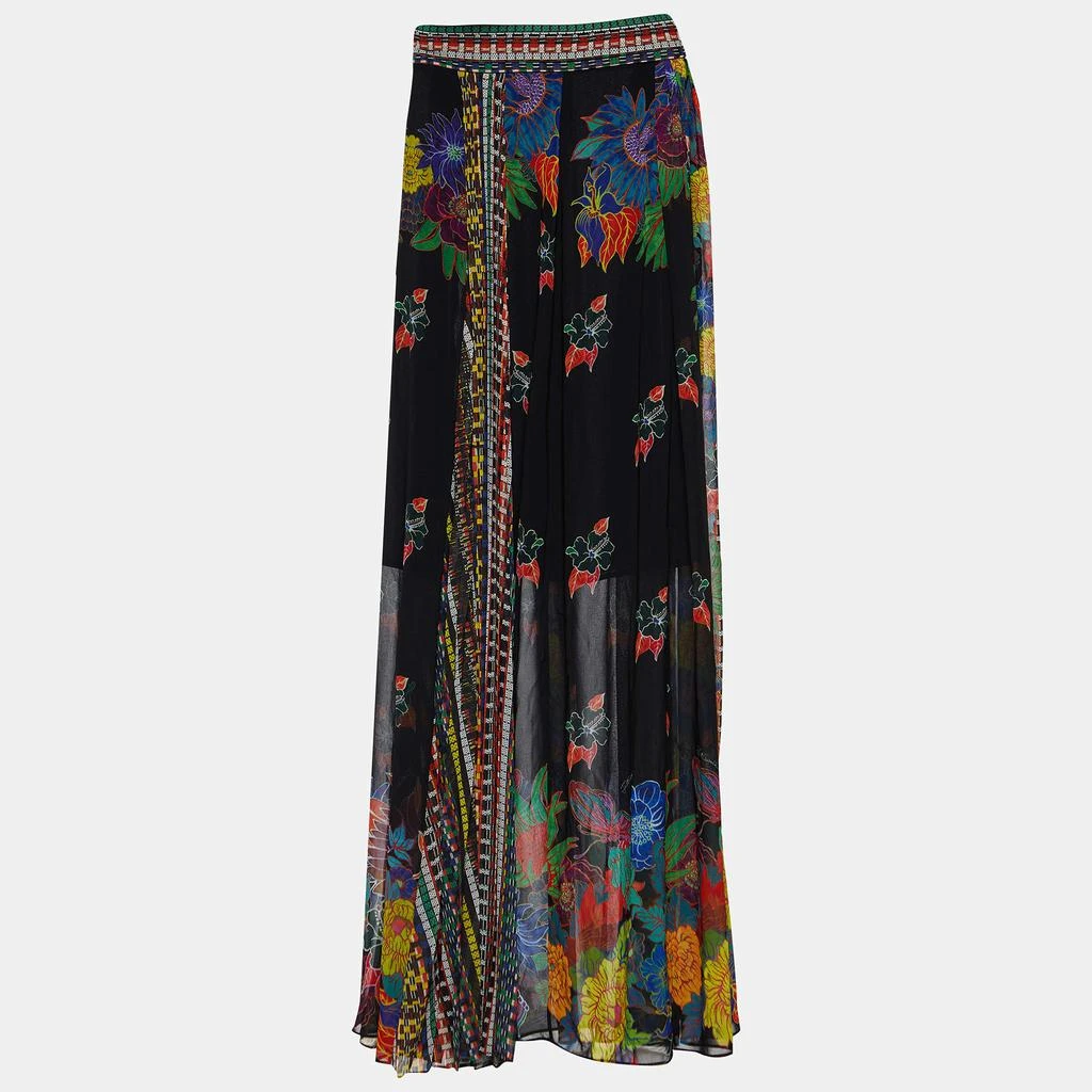 商品[二手商品] Just Cavalli|Just Cavalli Black Patchwork Print Chiffon Pleated Maxi Skirt S,价格¥811,第2张图片详细描述