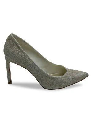 商品[二手商品] Stuart Weitzman|Stuart Weitzman Heist 95 Pumps In Gold Glitter Lamé Leather Heels Pumps,价格¥1802,第1张图片