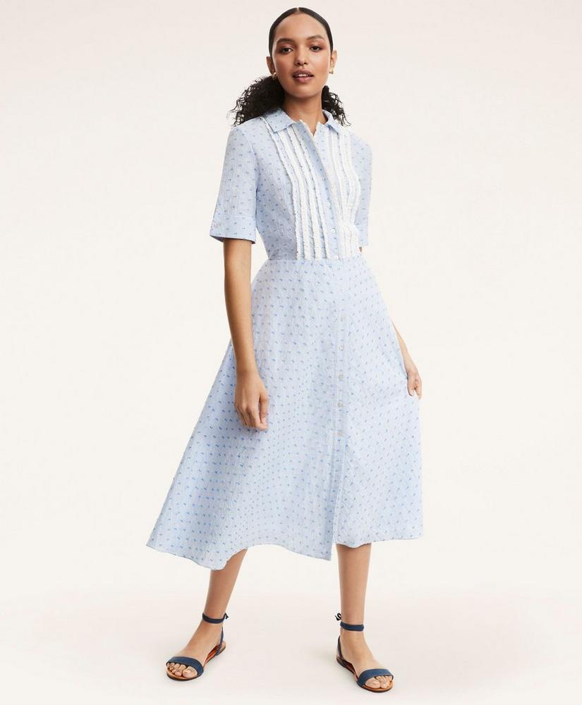 商品Brooks Brothers|Clip Dot Seersucker Shirt Dress,价格¥894,第1张图片
