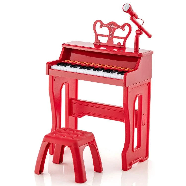 37 Keys Music Piano with Microphone Kids Piano Keyboard with Detachable Music Stand 商品