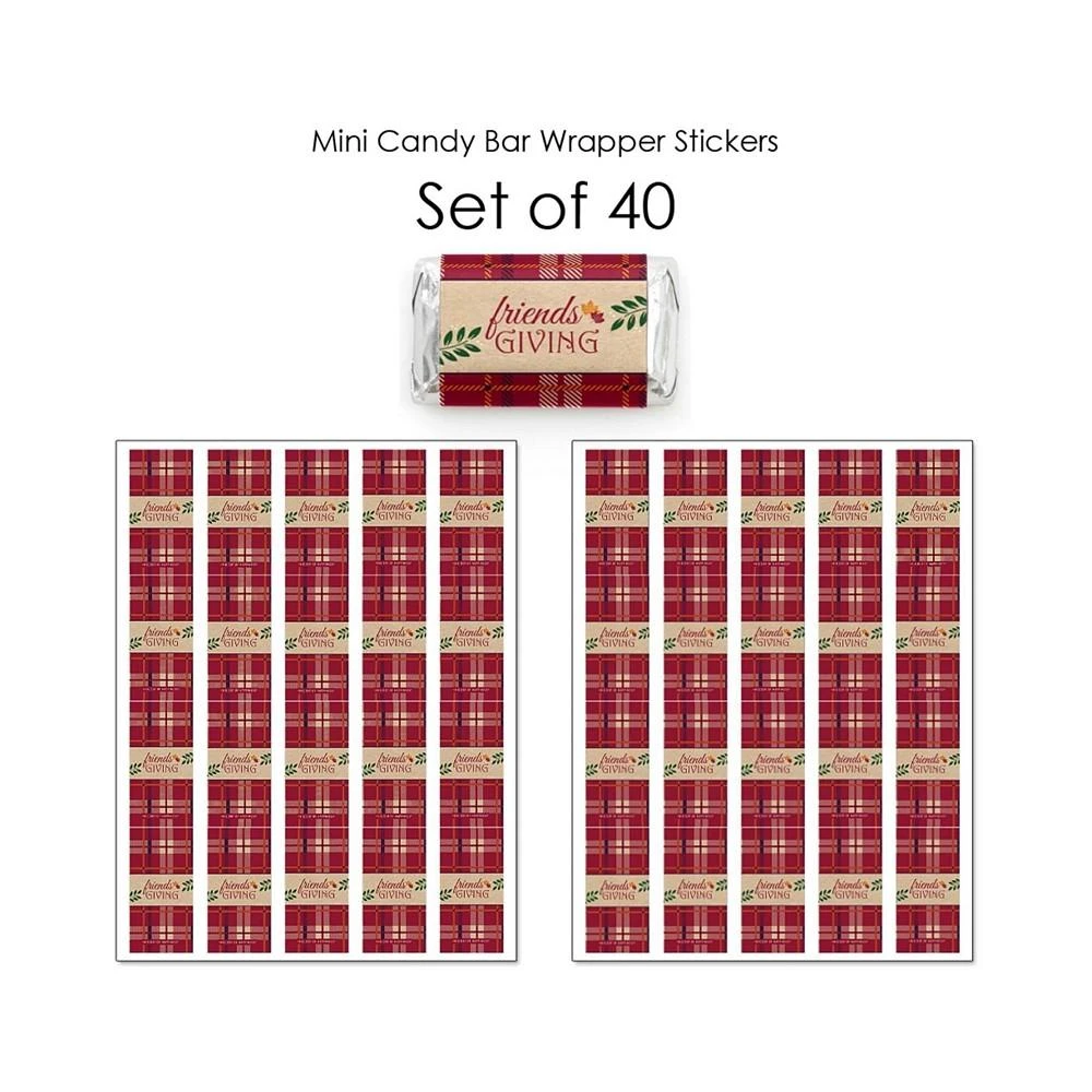 商品Big Dot of Happiness|Friends Thanksgiving Feast - Mini Candy Bar Wrapper Stickers - Friendsgiving Small Favors - 40 Count,价格¥83,第3张图片详细描述