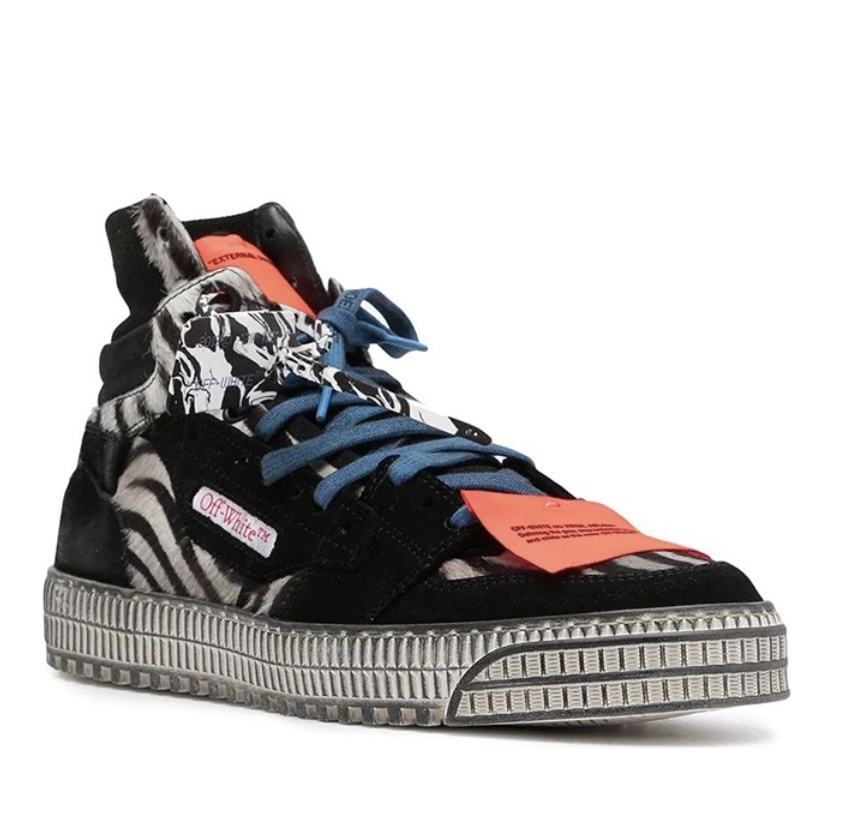 商品Off-White|男士高帮休闲板鞋斑马纹  OMIA065R21LEA001-1032,价格¥2740,第1张图片