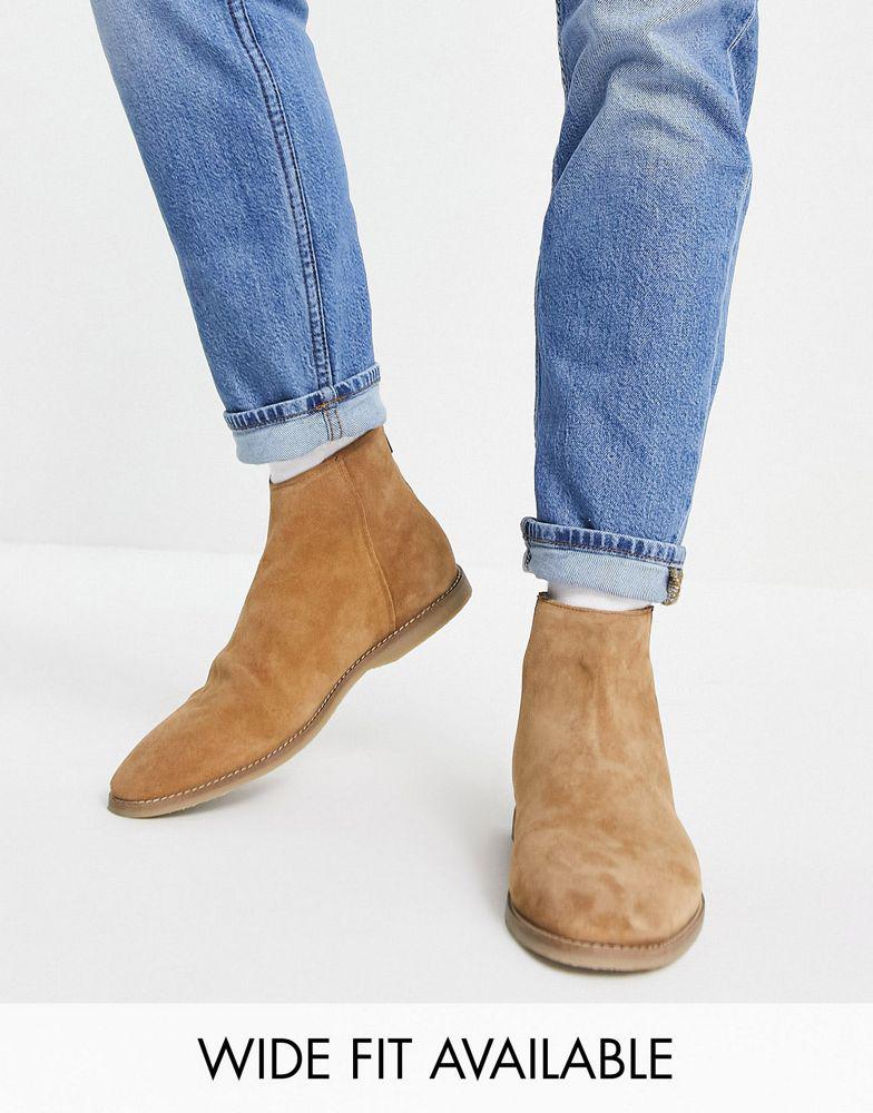 ASOS DESIGN chelsea boot in tan suede商品第1张图片规格展示