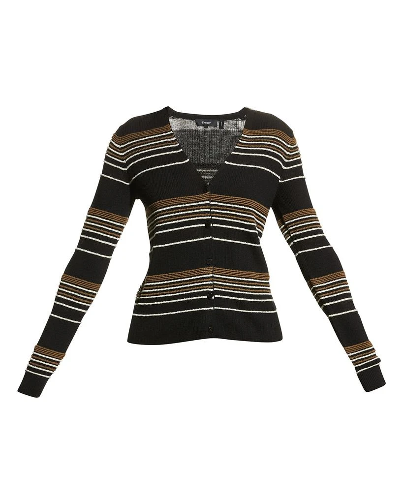 商品Theory|Ottoman Stripe V-Neck Cardigan,价格¥680,第2张图片详细描述