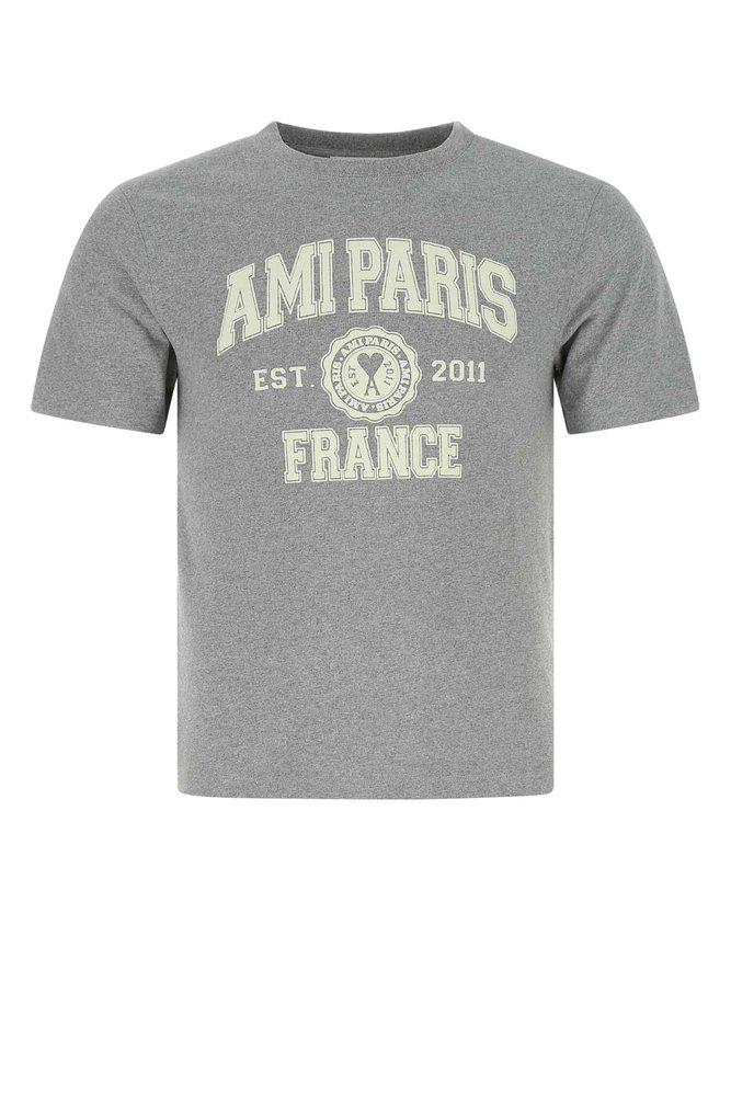 AMI Paris Logo Printed Crewneck T-Shirt商品第1张图片规格展示