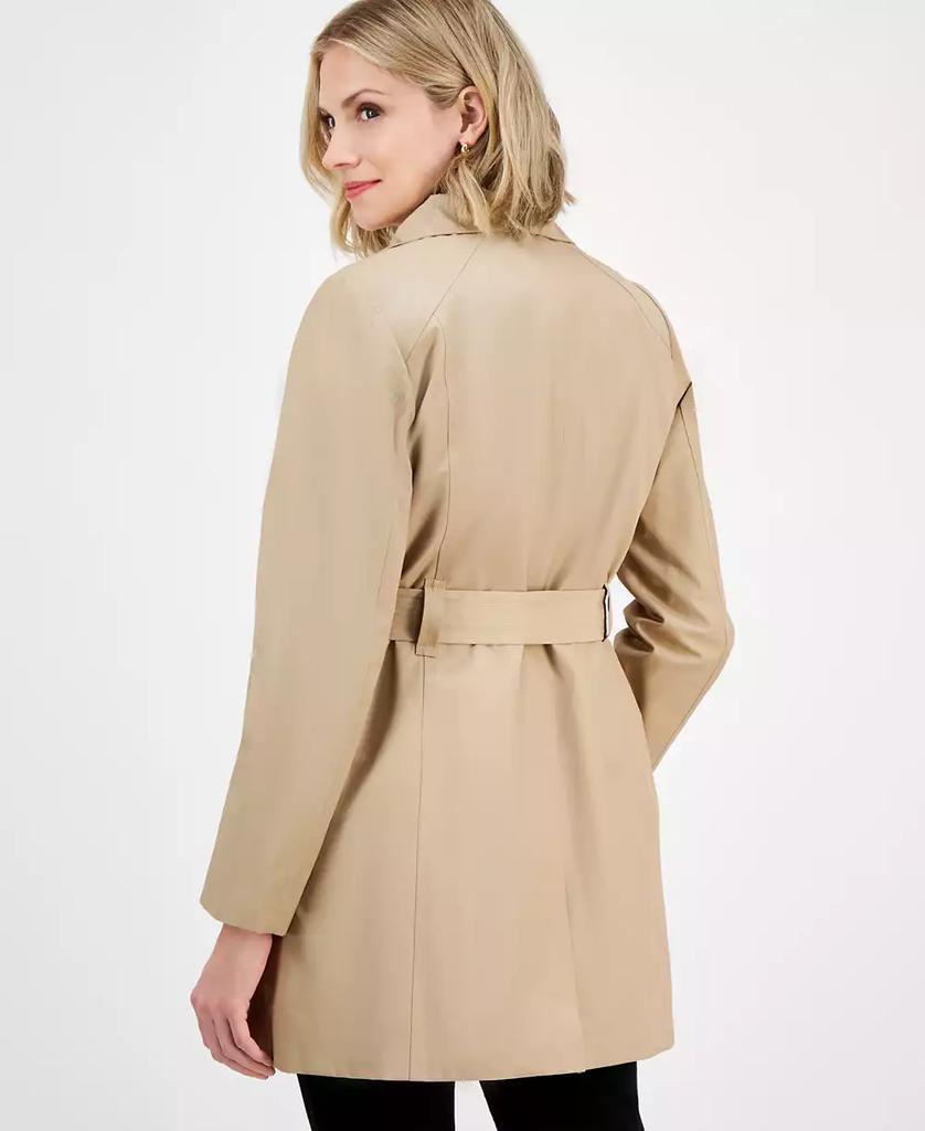 Shop Women's Zip-Front Hooded Belted Trench Coat on Sale at