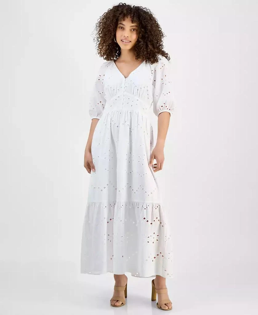 商品Tinsel|Petite Eyelet Embroidered Cotton Maxi Dress,价格¥309,第1张图片