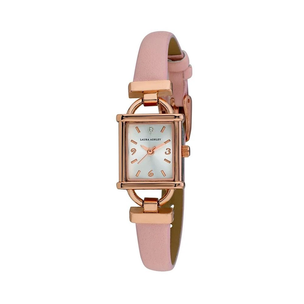 商品Laura Ashley|Women's Petite Hinge Pink Polyurethane Strap Watch 22mm,价格¥455,第1张图片