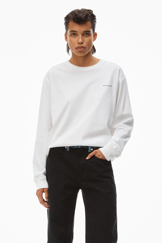 商品Alexander Wang|LONG-SLEEVE TEE IN HIGH TWIST JERSEY,价格¥1125,第2张图片详细描述