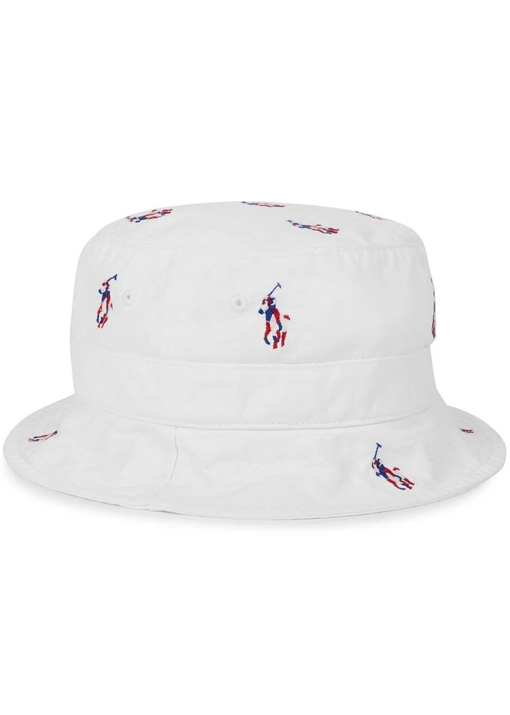 商品Ralph Lauren|White logo-embroidered cotton bucket hat,价格¥307,第2张图片详细描述