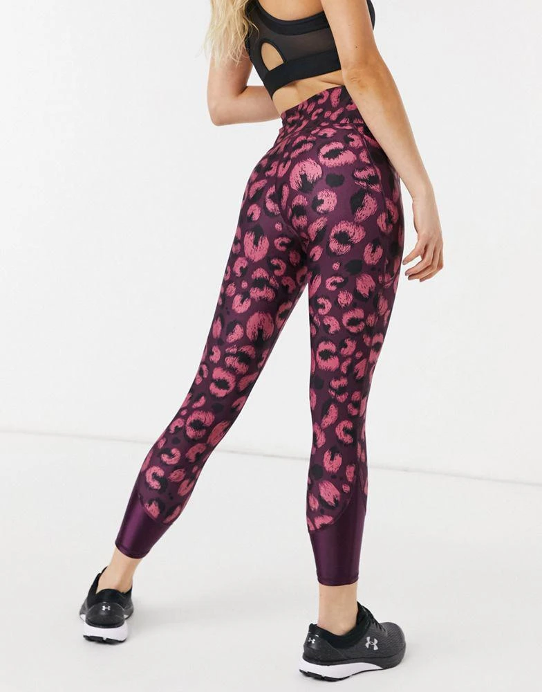 商品Under Armour|Under Armour Training Heatgear tonal 7/8 crop leggings in pink print,价格¥238,第2张图片详细描述