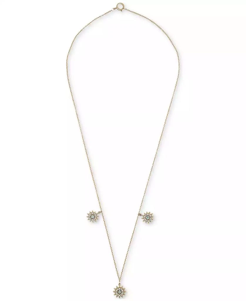 商品Macy's|London Blue Topaz (1/10 ct. t.w.) & Lab-grown White Sapphire (1/3 ct. t.w.) Dangle Star Statement Necklace in 14k Gold-Plated Sterling Silver, 16" + 2" extender,价格¥2507,第3张图片详细描述