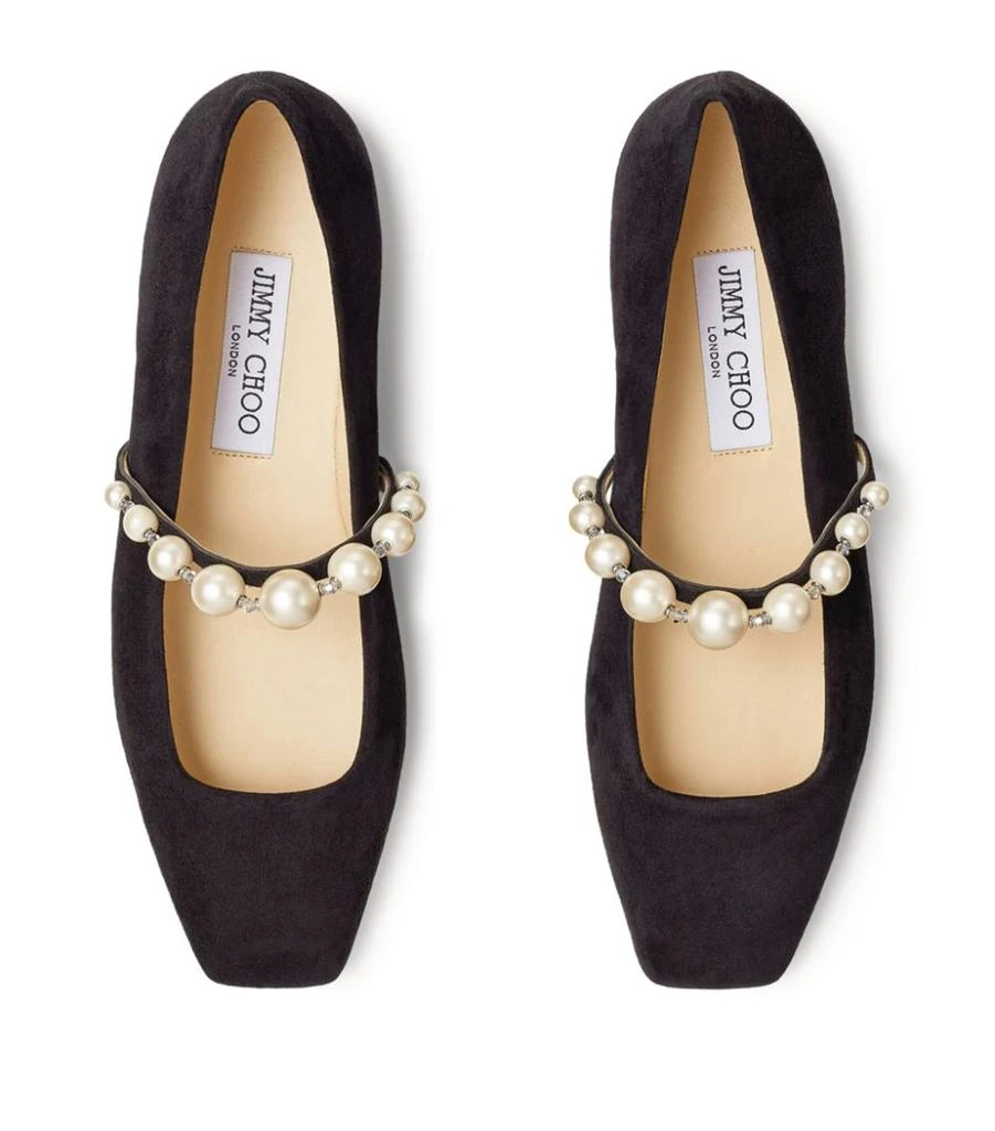 商品Jimmy Choo|Ade Embellished Suede Ballerina Flats,价格¥6899,第3张图片详细描述