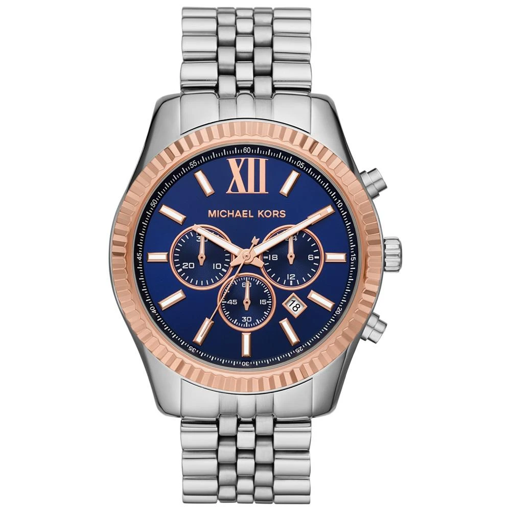 商品Michael Kors|Men's Chronograph Lexington Stainless Steel Bracelet Watch 42mm,价格¥1245,第1张图片