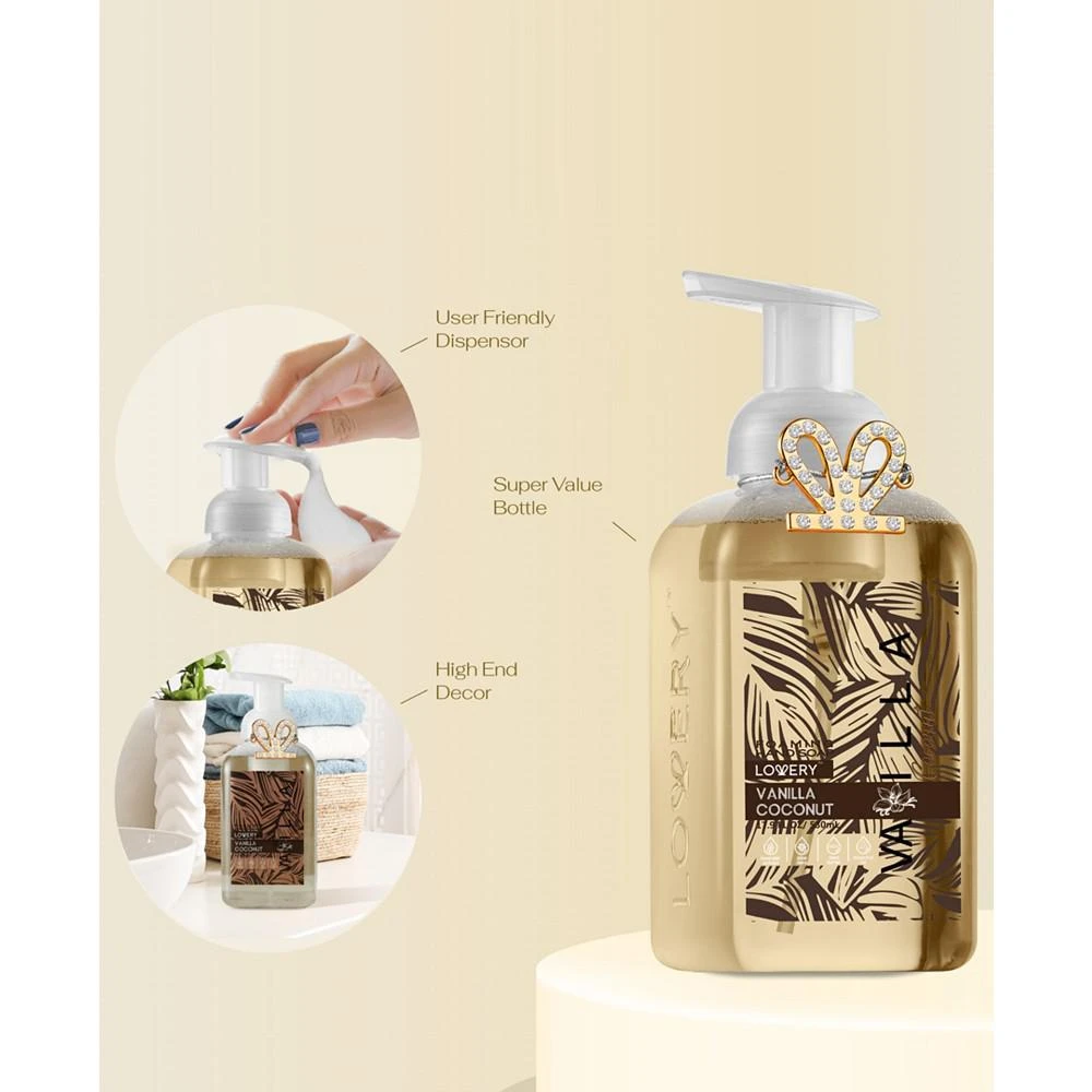 商品Lovery|Hand Foaming Soap in Vanilla Coconut, Moisturizing Hand Soap with Flawless Crystal Heart Bracelet - Hand Wash Set, 2 Piece,价格¥150,第3张图片详细描述