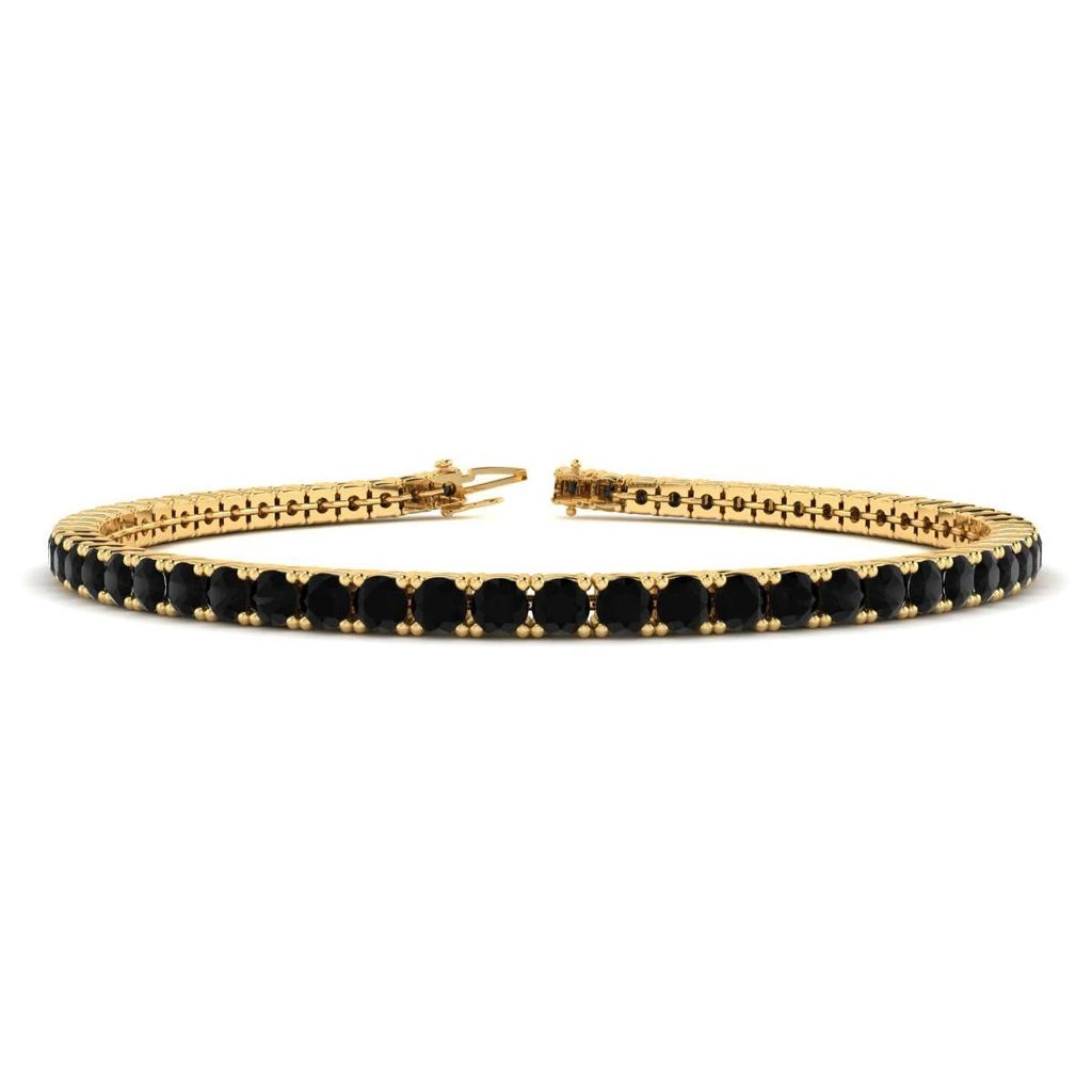 商品SSELECTS|5 Carat Black Diamond Tennis Bracelet In 14 Karat Yellow Gold, 9 Inches,价格¥16656,第1张图片