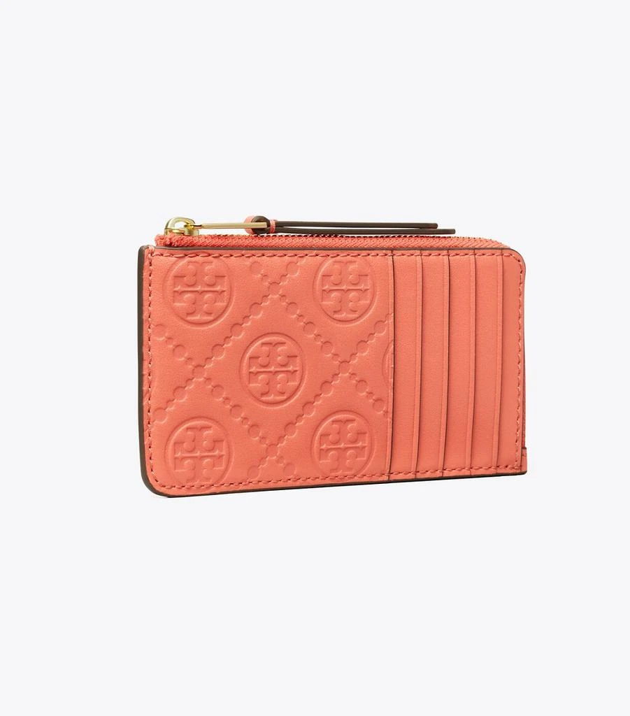 商品Tory Burch|T Monogram Leather Zip Card Case,价格¥1225,第1张图片