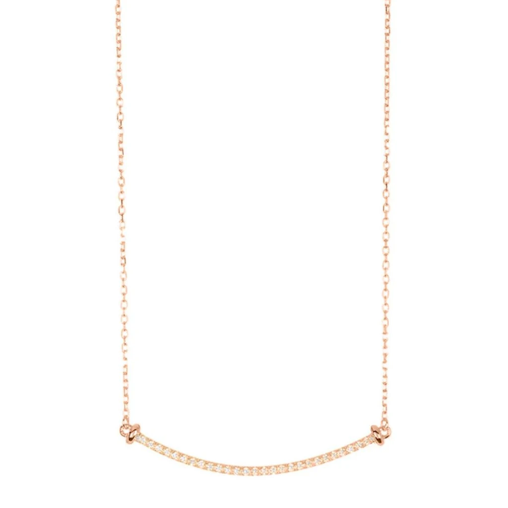 商品ADORNIA|14k Rose Gold Plated Curved Bar Necklace,价格¥111,第1张图片