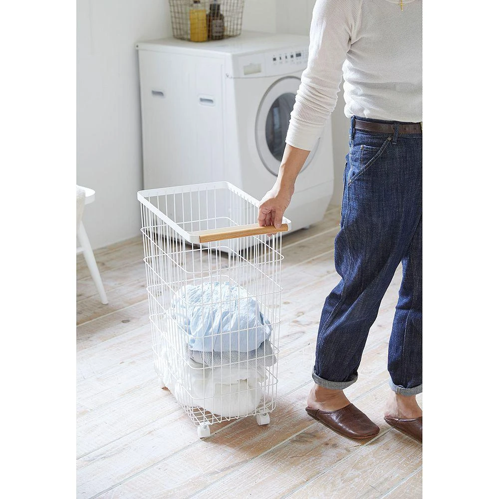 Tosca White Slim Rolling Laundry Basket 商品