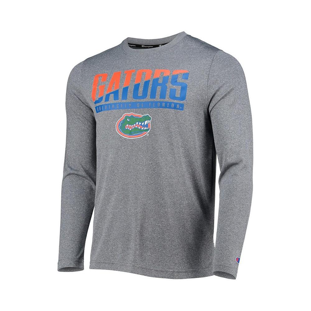 Men's Gray Florida Gators Wordmark Slash Long Sleeve T-shirt商品第2张图片规格展示