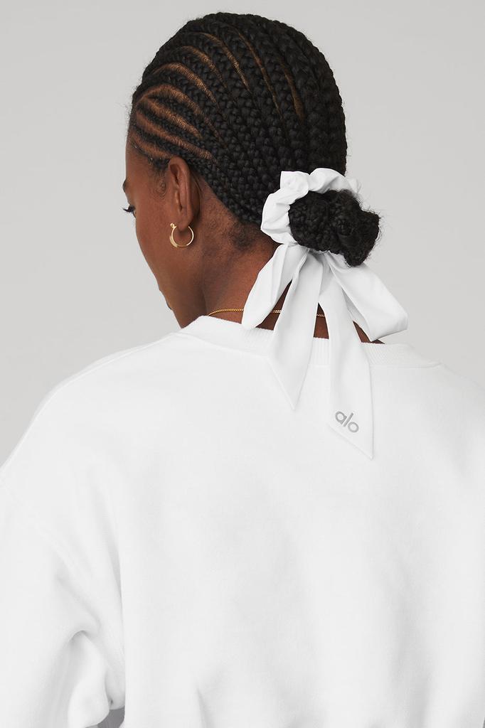 Alo Love Knots Tie Scrunchie - White - Fashion Accessories