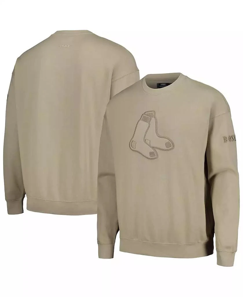 商品Pro Standard|Men's Pewter Boston Red Sox Neutral Drop Shoulder Pullover Sweatshirt,价格¥708,第1张图片