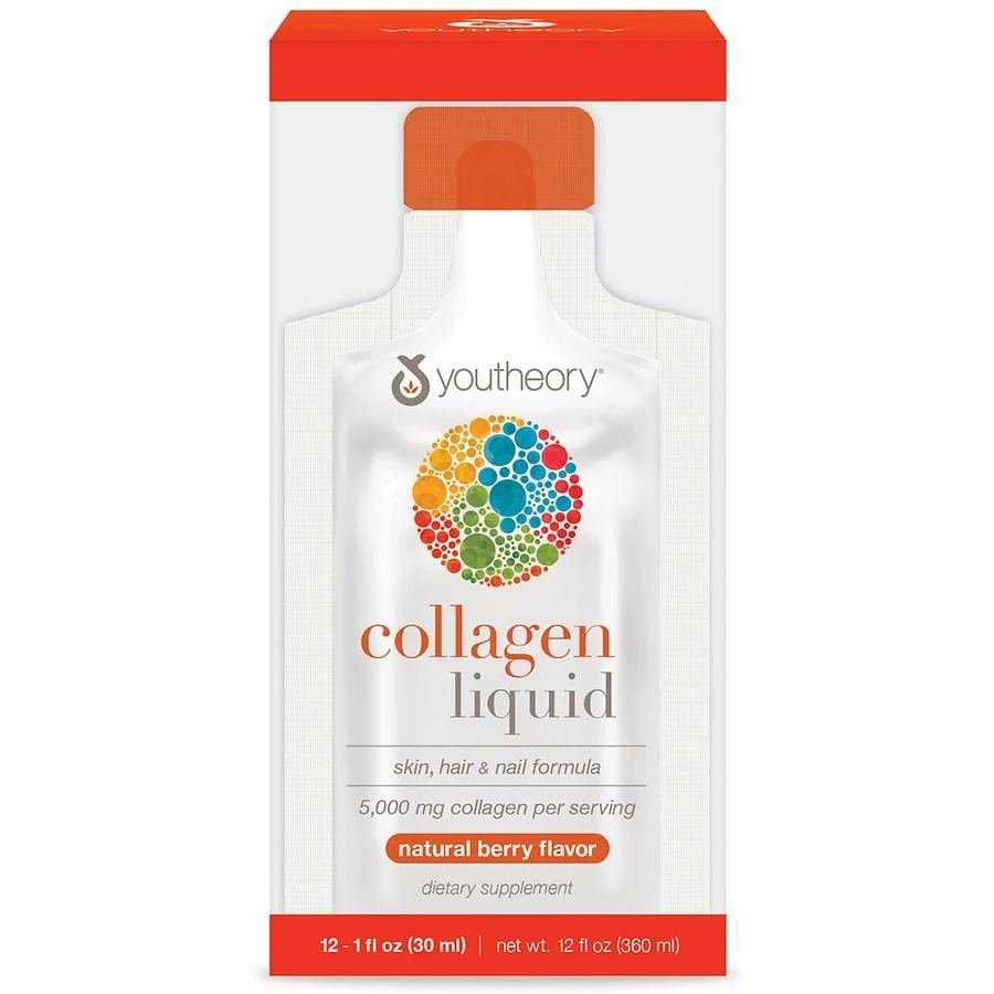 商品Youtheory|Collagen Liquid with Verisol Collagen Peptides, Packets Natural Berry,价格¥168,第1张图片