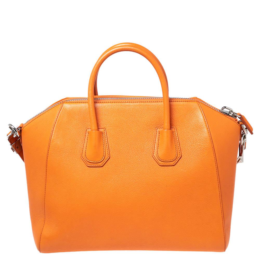 Givenchy Orange Leather Medium Antigona Satchel商品第4张图片规格展示