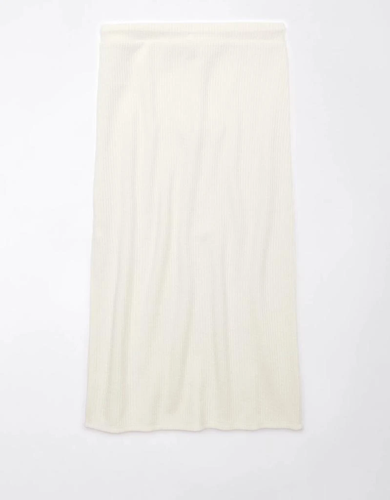 商品AE|AE Stretch High-Waisted Ribbed Knit Midi Skirt,价格¥92,第4张图片详细描述