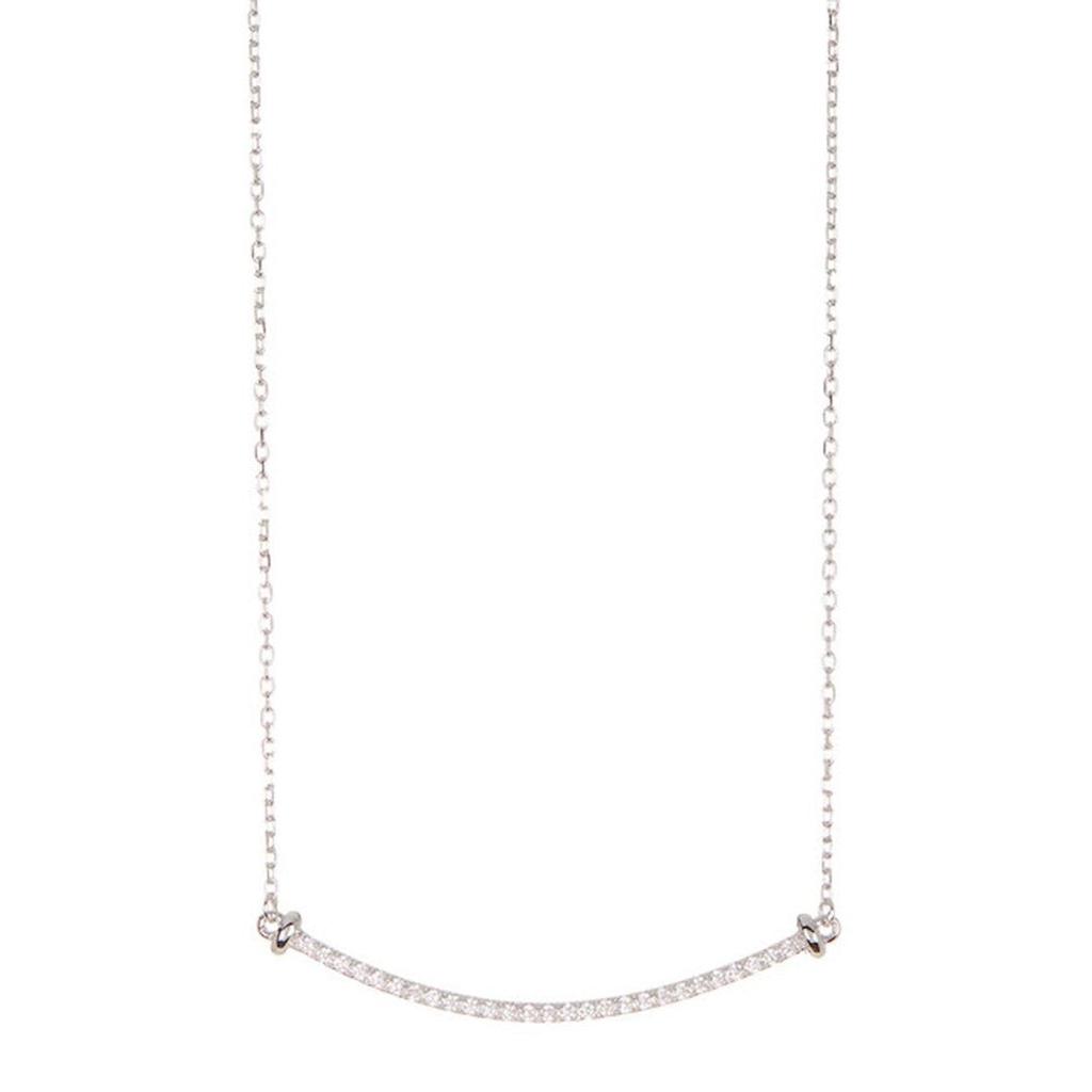 Adornia | Adornia Crystal Curved Bar Necklace .925 Sterling Silver 251.22元 商品图片
