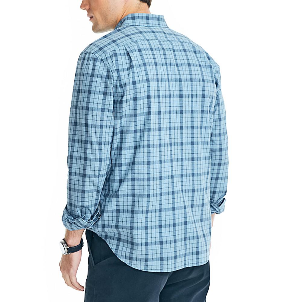 Men's Classic-Fit Long-Sleeve Cotton Plaid Poplin Shirt商品第2张图片规格展示