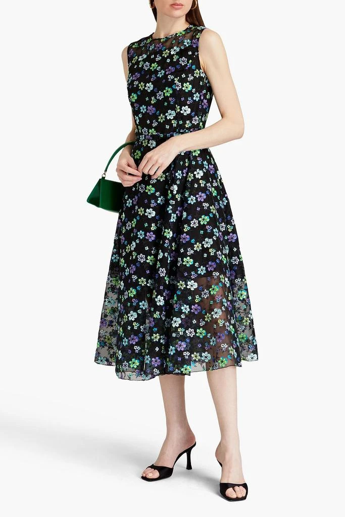 商品Oscar de la Renta|Belted embroidered organza midi dress,价格¥15709,第2张图片详细描述