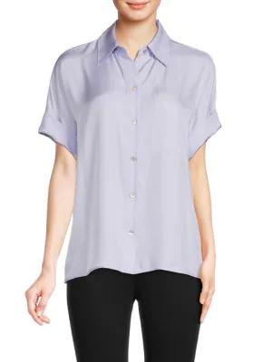 商品Vince|Rolled Cuffs Silk Blend Shirt,价格¥956-¥993,第3张图片详细描述
