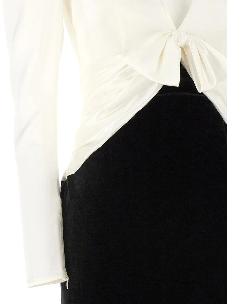 商品Alessandra Rich|Long Bow Dress Dresses White/Black,价格¥8803,第4张图片详细描述